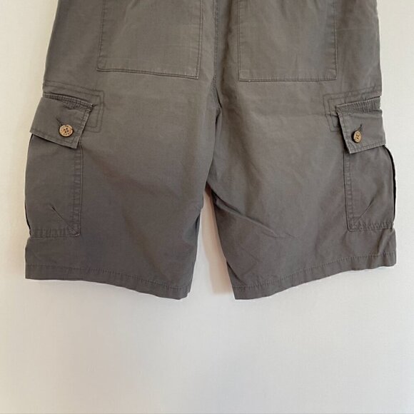 LUCKY BRAND Boys Gray Pull On Drawstring 100% Cotton 9" Inseam Cargo Shorts L - Picture 9 of 10